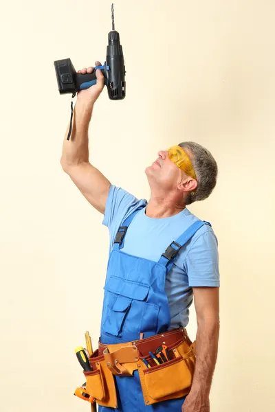 Handyman drill närbild — Stockfoto