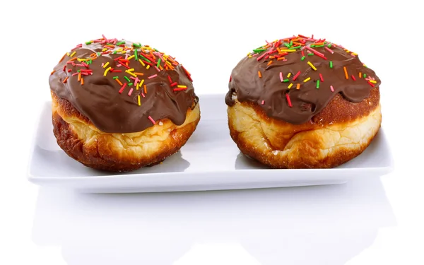 Leckere Donuts isoliert auf weiß — Stockfoto