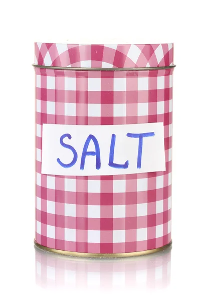 Recipiente de sal isolado sobre branco — Fotografia de Stock