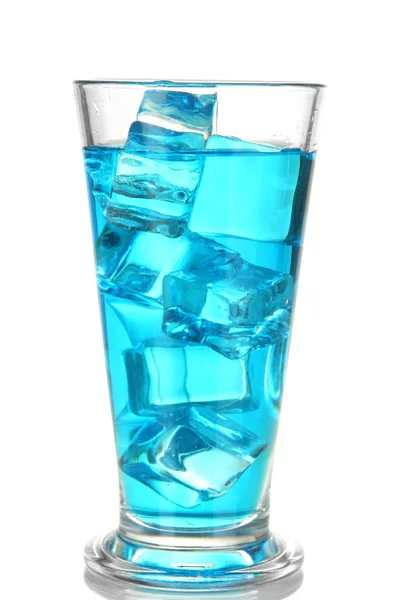 Blauwe lagune cocktail geïsoleerd op wit — Stockfoto