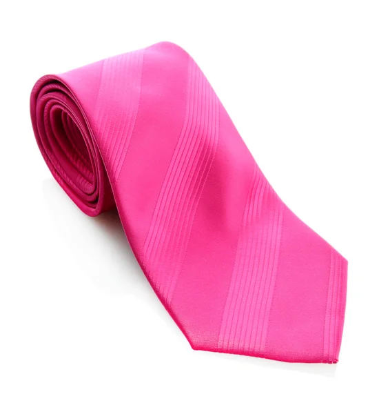 Pink tie isolated on white — Stock Photo, Image