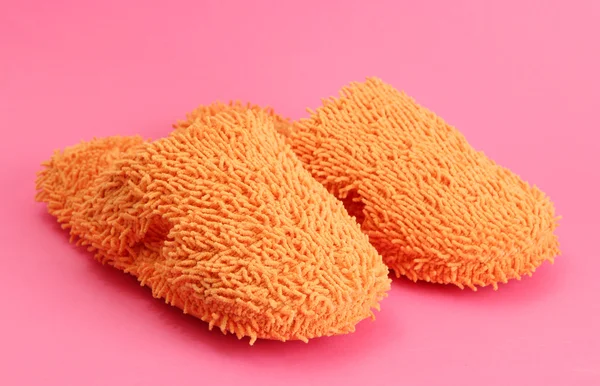 Bright slippers, on pink background — Stock Photo, Image