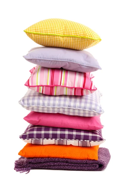 Hill colorful pillows isolated on white — Stock Photo, Image