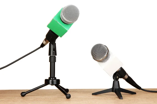 Microphone sur table de salle de réunion — Photo