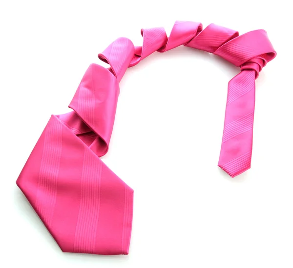 Pink tie isolated on white — Stock Photo, Image