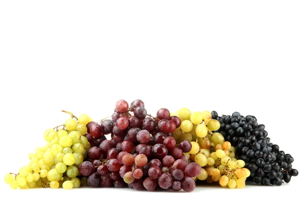 Assortment of ripe sweet grapes isolated on white — Stock Photo, Image