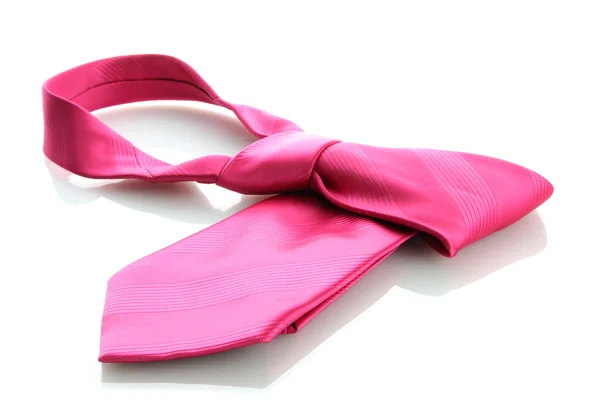 Pink tie isolated on white — Stock Photo, Image