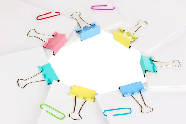 Documents with binder clips close up — Stock Photo, Image