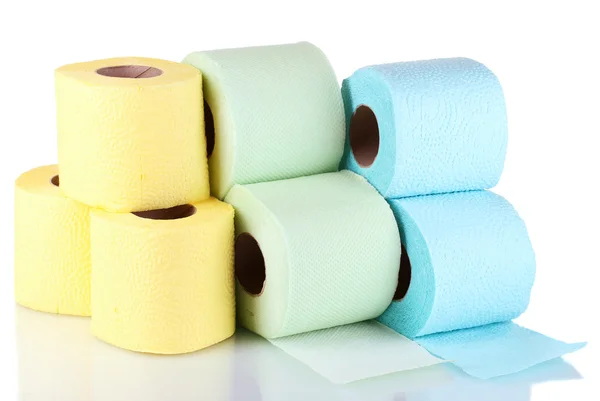 Rolls of toilet paper isolated on white Royalty Free Stock Photos