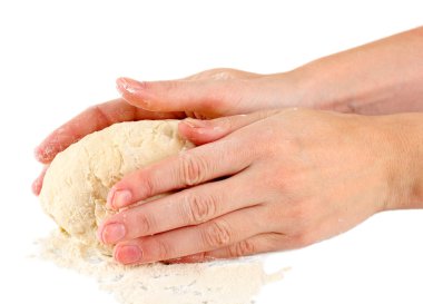 beyaz izole pizza hamuru hazırlama