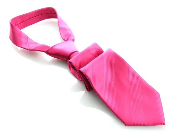 Pink tie isolated on white — Stock Photo, Image