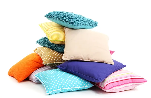 Colina almohadas de colores aislados en blanco —  Fotos de Stock
