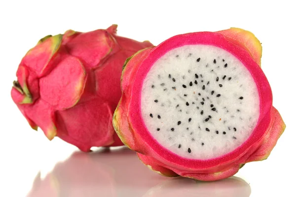 Due pitahaya mature isolate su bianco — Foto Stock