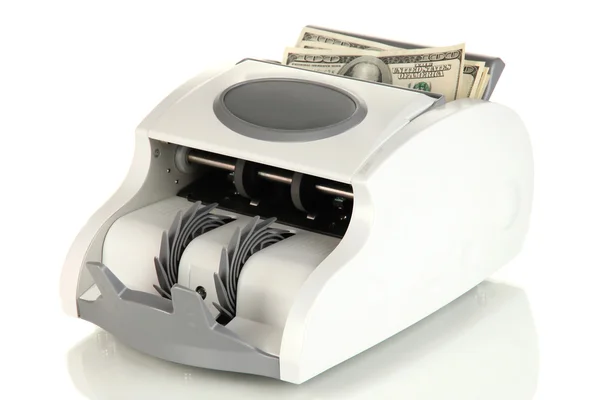 Machine for counting money isolated on white — Stock Photo, Image