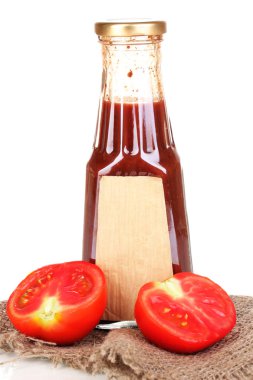 domates sosu şişe üzerinde beyaz izole