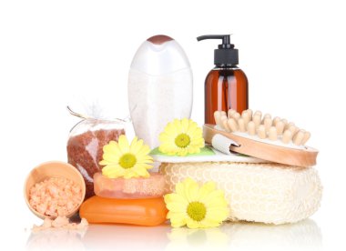 beyaz izole bir vücut bakımı için ayarla