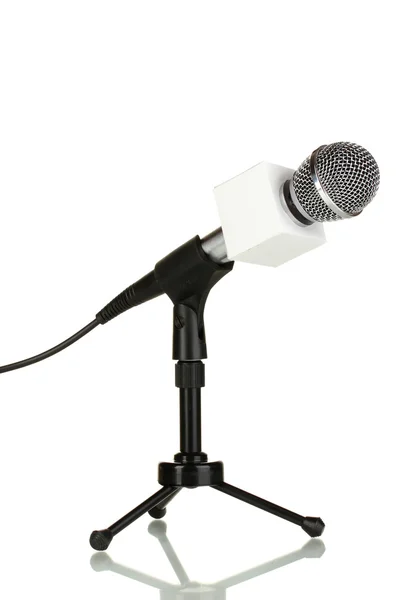 Microphone on stand isolated on white — Stock Photo, Image