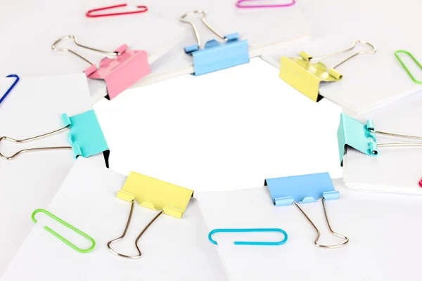 Documents with binder clips close up — Stock Photo, Image