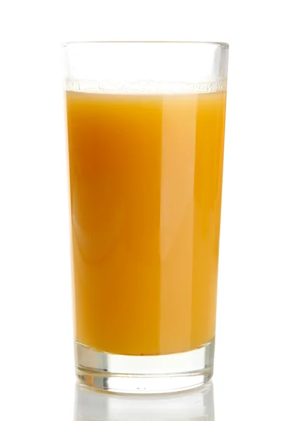 Vaso de sabroso jugo de calabaza, aislado en blanco — Foto de Stock