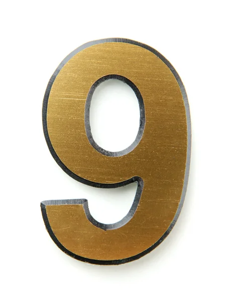 Gouden nummer zes of negen, geïsoleerd op wit — Stockfoto