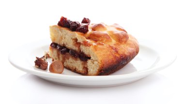 reçel ile lezzetli ev yapımı börek, isplated beyaz dilim