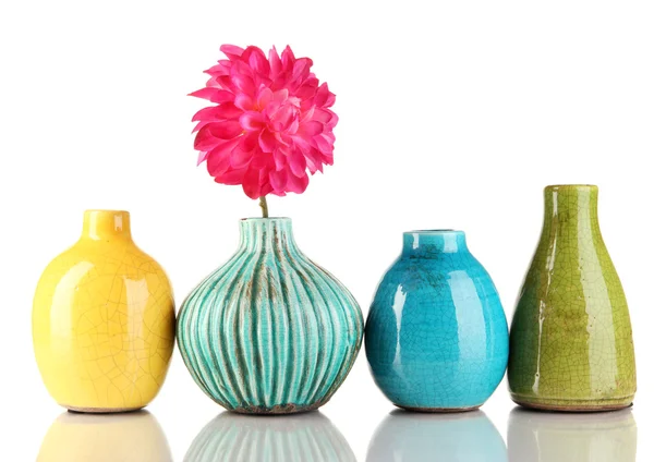 Decorative ceramic vases isolated on white — Stock Photo, Image