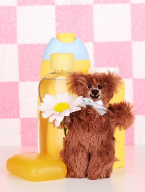 Baby cosmetics in bathroom