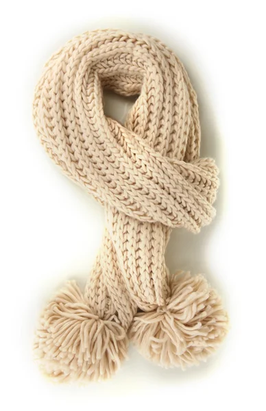 Warm knitted scarf isolated on white — Stock Photo, Image