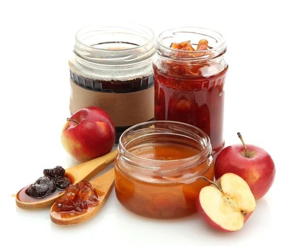 Tasty homemade jam, isolated on white — Stock Photo, Image