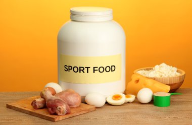 protein tozu ve gıda protein, Sarı zemin üzerine kavanoz