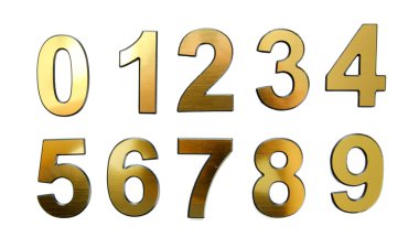 golden numaraları, üzerinde beyaz izole