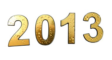 2013 yılında altın numaraları, üzerinde beyaz izole