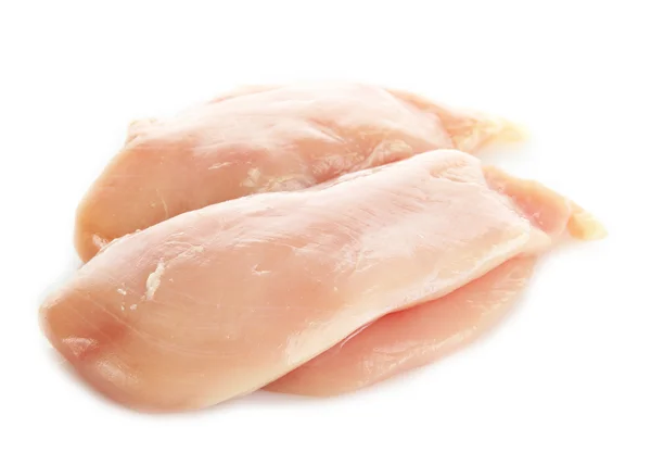 Νωπό κρέας κοτόπουλου, απομονωμένα σε λευκό — Φωτογραφία Αρχείου