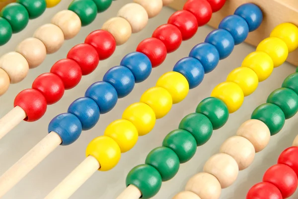 Bright wooden toy abacus, close up — Stock Photo, Image