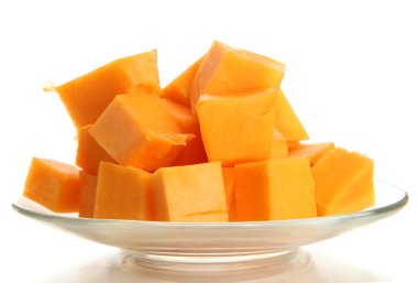 beyaz izole lezzetli kabak, dilimlenmiş