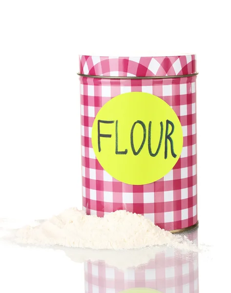 Flour container isolated on white — Stock Photo, Image