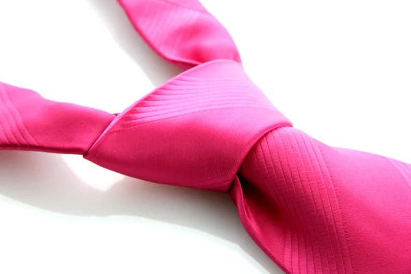 Ροζ γραβάτα που απομονώνονται σε λευκό — Φωτογραφία Αρχείου