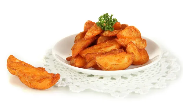 흰색 절연 판에 식욕을 돋 우는 마 감자 — 스톡 사진