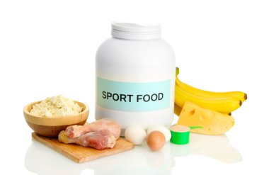 jar gıda üzerine beyaz izole protein ve protein tozu