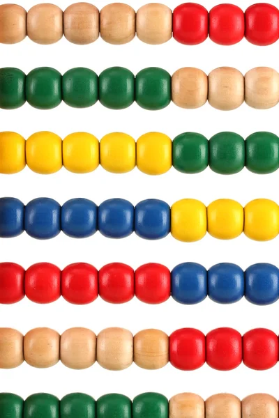 Abacus de brinquedo de madeira brilhante, isolado em branco — Fotografia de Stock