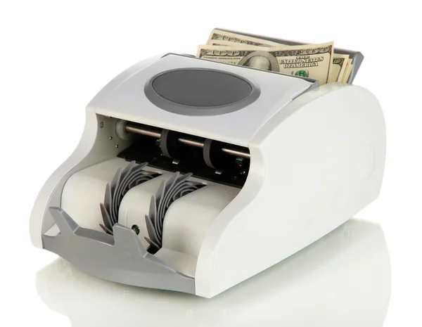 Machine for counting money isolated on white — Stock Photo, Image