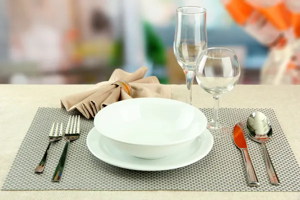 Holiday table setting at restaurant — Stock Photo, Image