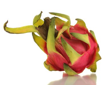 Olgun pitahaya üzerinde beyaz izole