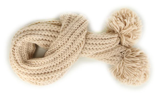 Warm knitted scarf isolated on white — Stock Photo, Image