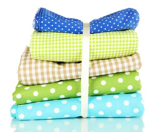 Color mottled fabrics isolated on white — Stock Photo, Image