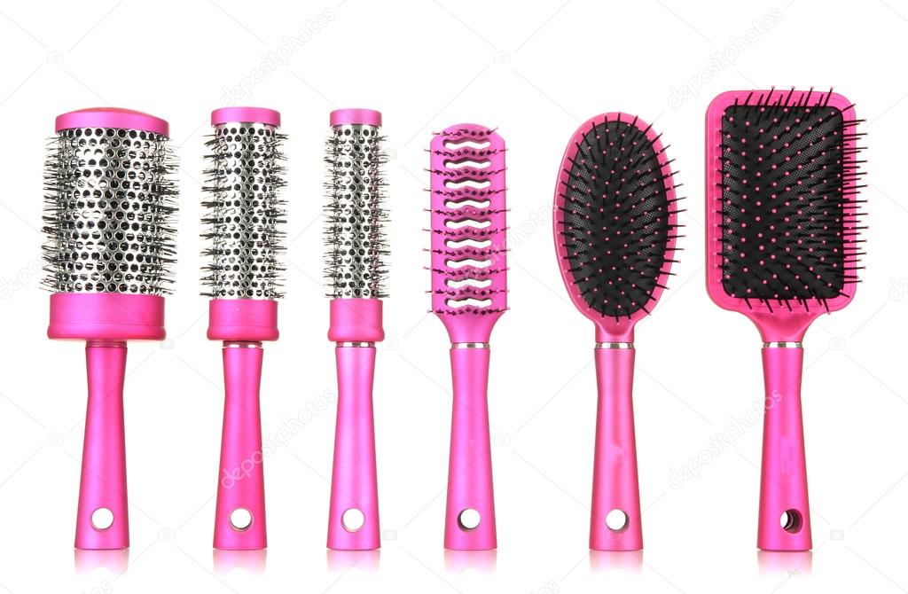 Comb brushes, isolated on white
