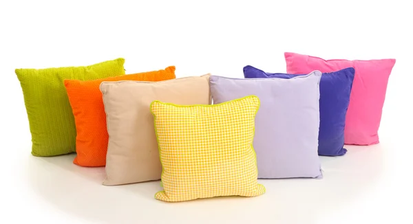 Colorful pillows isolated on white — Stock Photo, Image