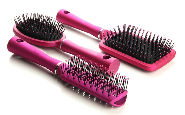 Comb brushes, isolated on white — Zdjęcie stockowe