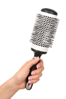 siyah üzerine beyaz izole el tarak