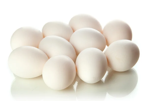 Många ägg isolerad på vit — Stockfoto